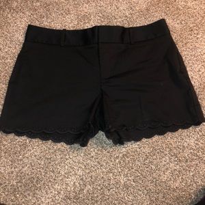 Calvin Klein Size 10 Black Scalloped Dress Shorts
